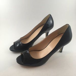 cole haan // black patent leather nike air pumps